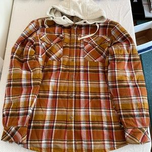 Flannel fur jacket with hood